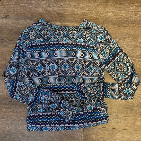 Delia blue Boho Aztec Patterned Cardigan Sweater - Picture 3 of 4
